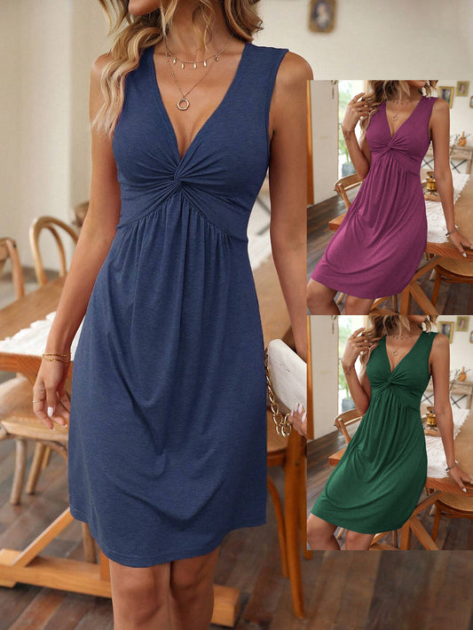 Knitted Fabric Hot Girl Design Sense Waist Slimming Dress