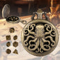 Thick Chain Octopus Symmetrical Pocket Watch Dice Set, Equipped With 7 Mini DND Dice Game Polyhedral Metal Dice, Desktop Role-playing Game Dice Accessories Gift