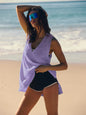 Deep V-neck Slit Pocket Vest