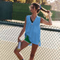 Deep V-neck Slit Pocket Vest