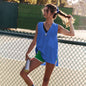 Deep V-neck Slit Pocket Vest