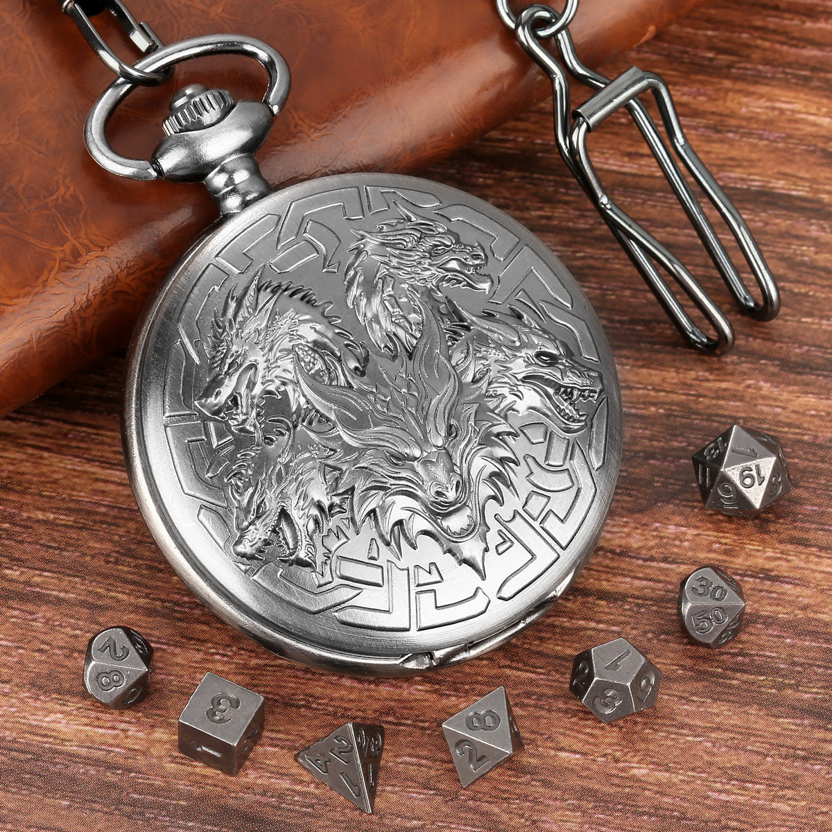Retro Creative Pocket Watch Shaped Tabletop Game Dice Set -7PCS Metal Polyhedral Dice, Steampunk Style Portable DND Dice Set, Exquisite Metal Craftsmanship, Adding Unique Charm To Tabletop Games