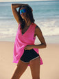 Deep V-neck Slit Pocket Vest