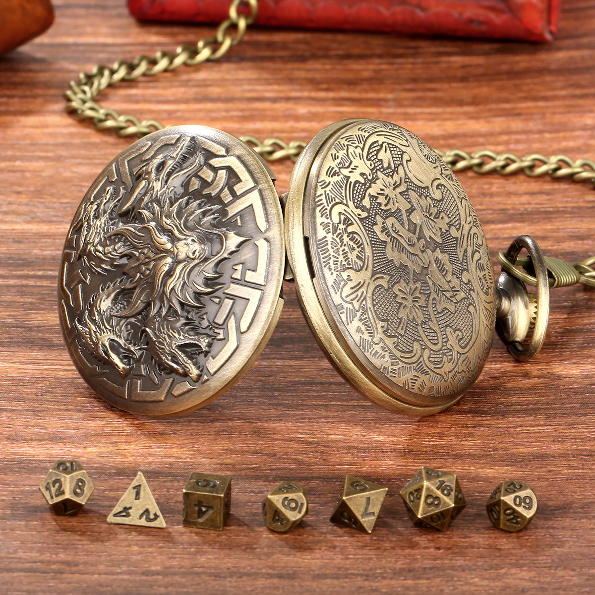 Retro Creative Pocket Watch Shaped Tabletop Game Dice Set -7PCS Metal Polyhedral Dice, Steampunk Style Portable DND Dice Set, Exquisite Metal Craftsmanship, Adding Unique Charm To Tabletop Games